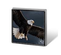Bald Eagle in Flight Lapel Pin for Men Brooches And Pins for Women Square Metal Badge for Shirts, Jackets, Hats | Durable Fashion Accessory & Gift for Men, Women, Events