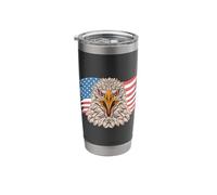 Bald Eagle in Front of A American Flag Stainless Steel Insulated Tumbler
