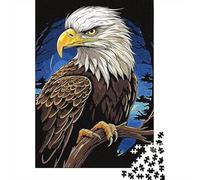 Bald Eagle in Nature 1000-Piece Puzzle for Adults, 52x38cm/1000pcs; Low-dust White Cardboard Pieces; to Enjoy at Home Alone Or with Company