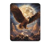Bald Eagle in The Moon Novelty Mouse Pad Cute Non-Slip Keyboard Pads Laptop Mat Desk Protectors 9.4"x7.9"
