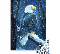 Bald Eagle in Winter 1000-Piece Puzzle for Adults, 70x50cm/1000pcs; Smooth White Card with Reduced Dust; Easy to Continue on Another Evening
