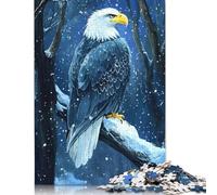 Bald Eagle in Winter 1000 Pieces Jigsaw Puzzles for Adults Creative Rectangular Jigsaw Wooden Puzzles Game Brain Teasers Toy 1000pcs (75x50cm)