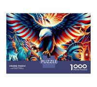 Bald Eagle Jigsaw Puzzle 1000 Piece Jigsaw Puzzle Paper Material for Adults American Freedom Symbol Relaxing Home Decor 38x26cm/1000pcs