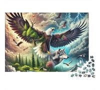 Bald Eagle Jigsaw Puzzle for Adults 1000 Piece Jigsaw Puzzle Wolf Relaxing Home Decor 52x38cm/1000pcs