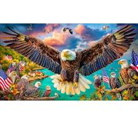 Bald-Eagle Jigsaw Puzzles for Adults: 1000-Piece Recycled Cardboard - Decoration 75x50cm/1000pcs