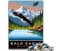 Bald Eagle Jigsaw Puzzles for Adults,for Educational Game Challenge Toy for Is Ideal As A Gift for The Whole Family (50x75cm)