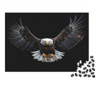 Bald Eagle Jigsaw Puzzles Puzzle for Adults Kids. 1000 Pieces Outstretched Wings Great Gifts Challenge Toy Educational Game Home Decoration for Adults& Kids Age 14 Years Up 1000pcs (75x50cm)