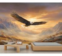 Bald Eagle Mountains Mural American Flying Eagle Wallpaper Patriotic Motivational Mural Wallpaper for Bedrooms Living Room Poster 300 X 210 cm