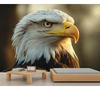 Bald Eagle Mural Wallpaper, Eagle Wall Mural, USA Wallpaper for Farmhouse Living Room Bedroom Sofa TV Background Decor - 250x175cm