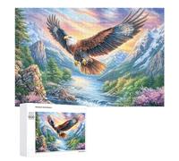 Bald Eagle over Canyon River And Mountains 1000 Piece Jigsaw Puzzle for Adults Tabletop Entertainment Focus Improvement Gift for Hobby Lovers 1000 PCS