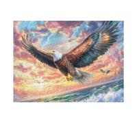 Bald Eagle over Stormy Ocean with Lightning 500 Piece Jigsaw Puzzle for All Ages Jigsaw Perfect Festival Gift Family Gathering Brainteasing Relaxation Living Room Decor 500 PCS