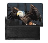 Bald Eagle Passport Holder Cover Secure Travel Wallet PU Leather Credit Cards Passport Organizer Bag for Women Men, white, One Size, Modern