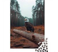 Bald Eagle Perched on A Fallen Tree Puzzle for Adults And Teens, 1000 Pieces Animal Jigsaw, Idea, 52x38cm/1000pcs