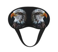 Bald Eagle Print Black Out Eye Mask for Sleeping Airplane, Sleep Mask Polyester for Home and Travel