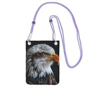 Bald Eagle Print Crossbody Bag For Women, Mini Phone Purses, Cute Phone Wallet, For Hiking Travel Gift
