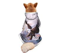 Bald Eagle Print Dog Winter Coat Plush Coat Hooded Cloak Costume Multi-Use Pet Blanket Cover for Small Dogs Cats Outfits.
