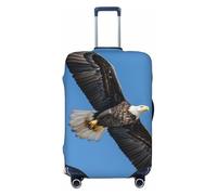Bald eagle Print Fashionable Suitcase Cover Personalized Luggage Protector for Travel and Business, Black, M