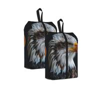 Bald Eagle Print Waterproof Shoe Bag Travel Bag with Carry Strap Storage Bag Versatile Cosmetic Bag-2pcs
