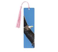 Bald Eagle Print Wooden Bookmarks Tassel Bookmark Book Marks Reading Accessories,for Book Lovers Teachers