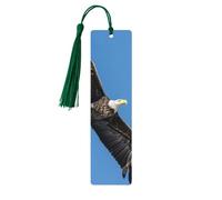 Bald Eagle Print Wooden Bookmarks Tassel Bookmark Book Marks Reading Accessories,for Book Lovers Teachers
