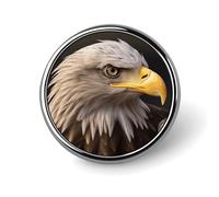Bald Eagle Round Badge for Men Women, Durable & Stylish Lapel Pins, Lightweight Metal Badges for Shirts, Jackets, Hats