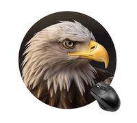 Bald Eagle Round Mouse Pad 7.8 Inch, Portable Gaming Mouse Mat with Non-Slip Rubber Base & Smooth Surface, Waterproof Mousepad for PC, Laptop, Computer, Office, Home