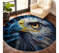 Bald Eagle Round Rugs for Dining Table, Bald Eagle Rug 180cm, Usa Circle Rug, Washable Round Area Rugs for Living Room Bedroom Under the Sofa