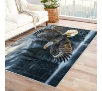 Bald Eagle Rugs Living Room, Flying Eagle Area Rugs for Bedroom Home Decor, Washable Non Slip Short Pile Carpet 50x80 with Gripper P-&98