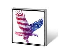 Bald Eagle Silhouette American Flag Unisex Brooches & Pins Square Lightweight Lapel Badge Jewelry for Clothing Shawl Hat