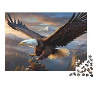 Bald Eagle Soaring 1000 Pc Bald Eagle Spreading Wings Premium Cardstock Jigsaw Puzzle Adults Concentration Training Senior Enthusiasts Housewarming Gift Wall Decoration 38x26cm/1000pcs