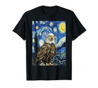 Bald Eagle Starry Night Van Gogh Art Style T-Shirt