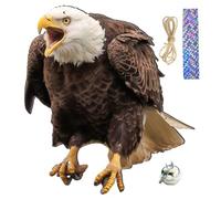Bald Eagle Statue, 1 Set Eagle Statue 3D Hanging Bird Decoration Decoy Wind Chime with Bell, Rope, Ribbon for Outdoor Garden, Statues for Outside