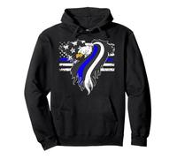 Bald Eagle Thin Blue Line Flag Law Enforcement Policeman Pullover Hoodie