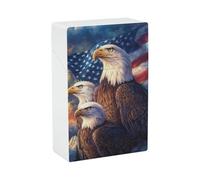 Bald Eagle U.S.A Flag on The Peak Cigarette Case Box Holder Plastic for Women Men Normal Size