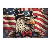 Bald Eagle Uncle Sam Jigsaw Puzzles 500 Pieces Adults Puzzle Toy Artwork Custom Family Fun Puzzle White Elephant Gifts Funny, 20.5x14.9 Inch