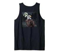 Bald Eagle Under The Full Moon - Nocturnal Wildlife Portrait Tank Top