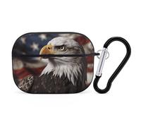 Bald Eagle US Flag Pictures AirPods Pro Case Cover with Keychain Ring PC Hard Shell Protective Case for AirPods Pro 2nd for Women Men Generation Easy Open Full Drop Protection Cover Black-Style