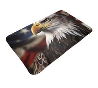 Bald Eagle Us Flag Pictures Door Mat Indoor Outdoor Entrance Doormat Non-Slip Absorbent Welcome Mat Soft Washable Door Rug Floor Mats Door Carpet for Bedroom Bathroom Kitchen Decor 20x31.5in