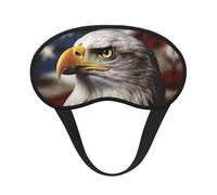 Bald Eagle US Flag Pictures Sleep Mask for Side Sleeper Soft Breathable Sleeping Eye Mask Blackout Silk Eye Sleep Shade Cover with Elastic Strap Night Blindfold for Women Men Travel Nap