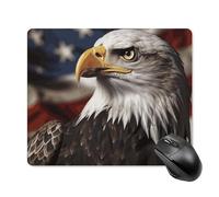 Bald Eagle US Flag Pictures Square Mouse Pad Portable Computer Mousepad with Non-Slip Rubber Base 18 * 22cm Ultra-Thin Gaming Mouse Mat for Computer Laptop Office Desk Accessories