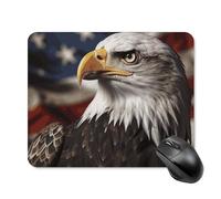 Bald Eagle US Flag Pictures Square Mouse Pad Portable Computer Mousepad with Non-Slip Rubber Base 20 * 25cm Ultra-Thin Gaming Mouse Mat for Computer Laptop Office Desk Accessories