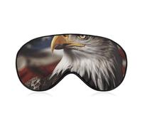 Bald Eagle US Flag Sleep Mask Comfort Travel Eye Masks with Adjustable Elastic Strap Soft Funny Block Light Sleep Eye Cover for Side Sleeper for Nap Men Women Gift