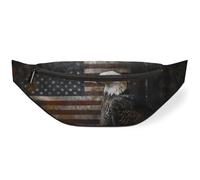Bald Eagle USA Flag Waist Bag Pack for Women Men Kids Girls Boys Fanny Pack Bumbags Pouch Purses Belt Bag for Travel Sport Running
