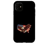 Bald Eagle USA Map American Flag Patriotic Vintage Distress Case for iPhone 11