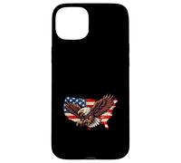 Bald Eagle USA Map American Flag Patriotic Vintage Distress Case for iPhone 15 Plus