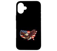 Bald Eagle USA Map American Flag Patriotic Vintage Distress Case for iPhone 16 Plus