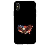 Bald Eagle USA Map American Flag Patriotic Vintage Distress Case for iPhone X/XS