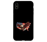 Bald Eagle USA Map American Flag Patriotic Vintage Distress Case for iPhone XS Max