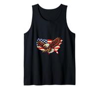 Bald Eagle USA Map American Flag Patriotic Vintage Distress Tank Top