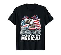 Bald Eagle USA Monster Truck USA Flag 4Th Of July T-Shirt
